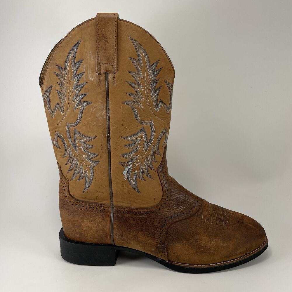 Ariat Heritage Roper Mens Size 9 Wide 2E EE Distressed Brown Cowboy Boots